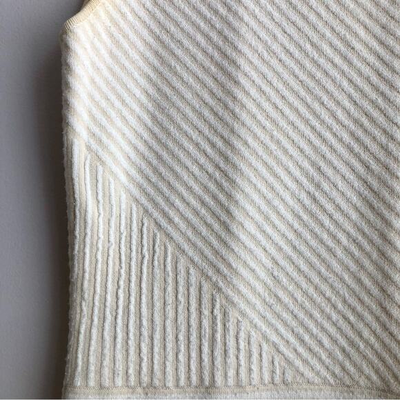 THEORY Irelia Geometic-Knit Sleeveless Ivory White Dress Women's Size M - Picture 6 of 11